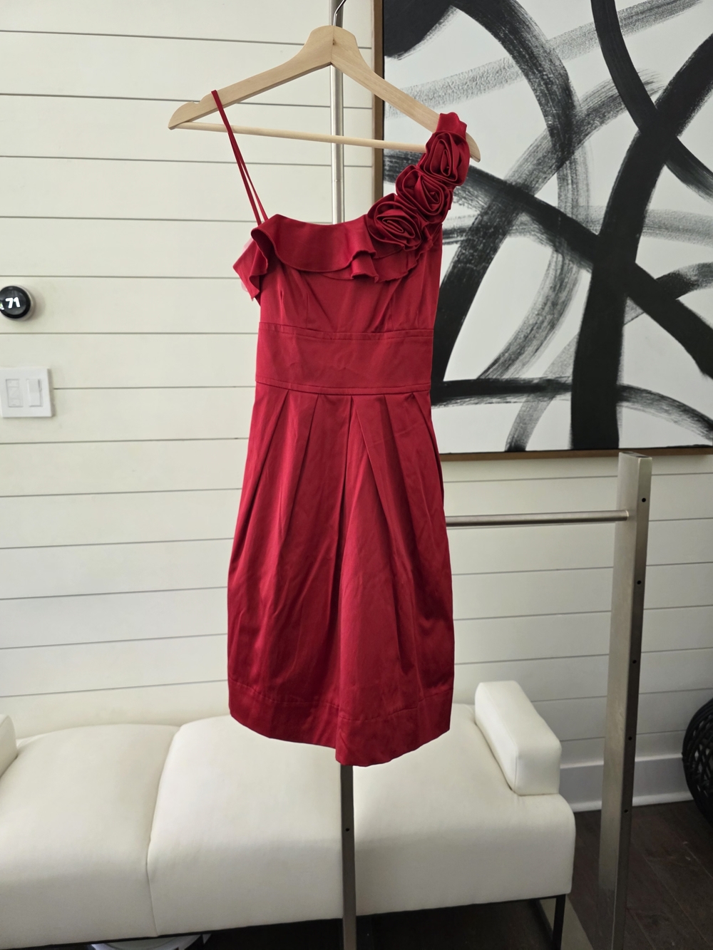 Red Ruffle Cocktail Dress